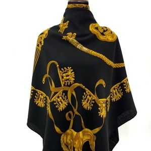Vintage Rare Hermes Cashmere Silk Scarf Les Cavaliers D'or